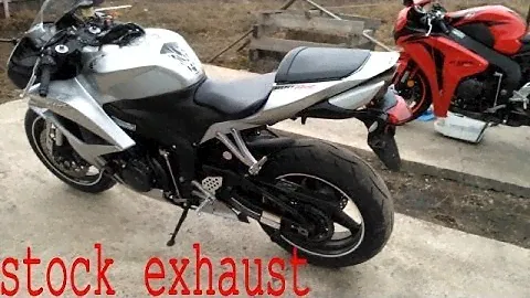 honda cbr600rr 08 exhaust sound- mufler with a big hole, раздушенный глушитель