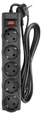 Сетевой фильтр CBR 5.0м {чёрный, 5 евророзеток} [CSF-2505-5.0]