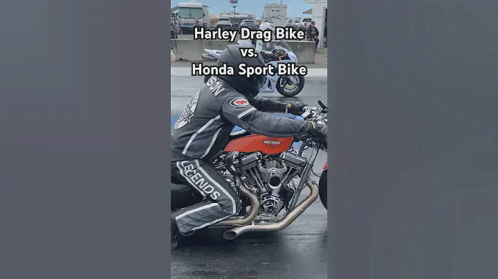 Harley Drag Bike vs. Honda Sport Bike